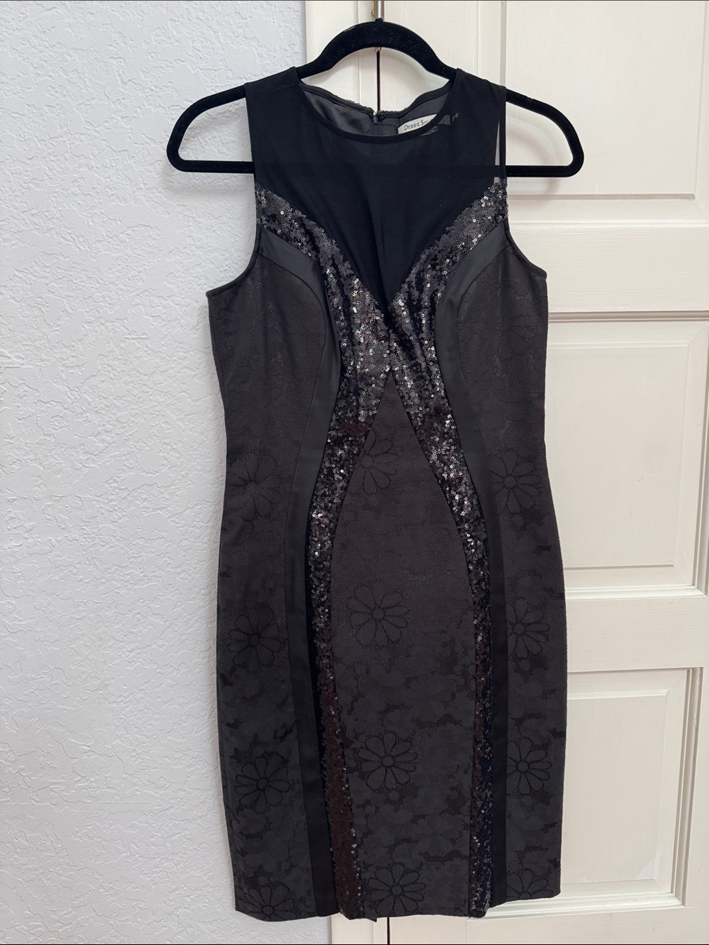 Black Sequin-Trim Midi Sheath Dress - Women